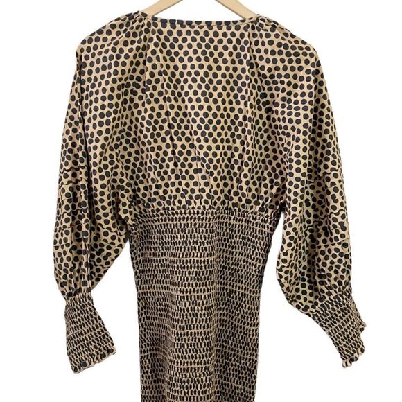 RHODE Anya Tan Black Polka-dot Mini Dress - Picture 7 of 7